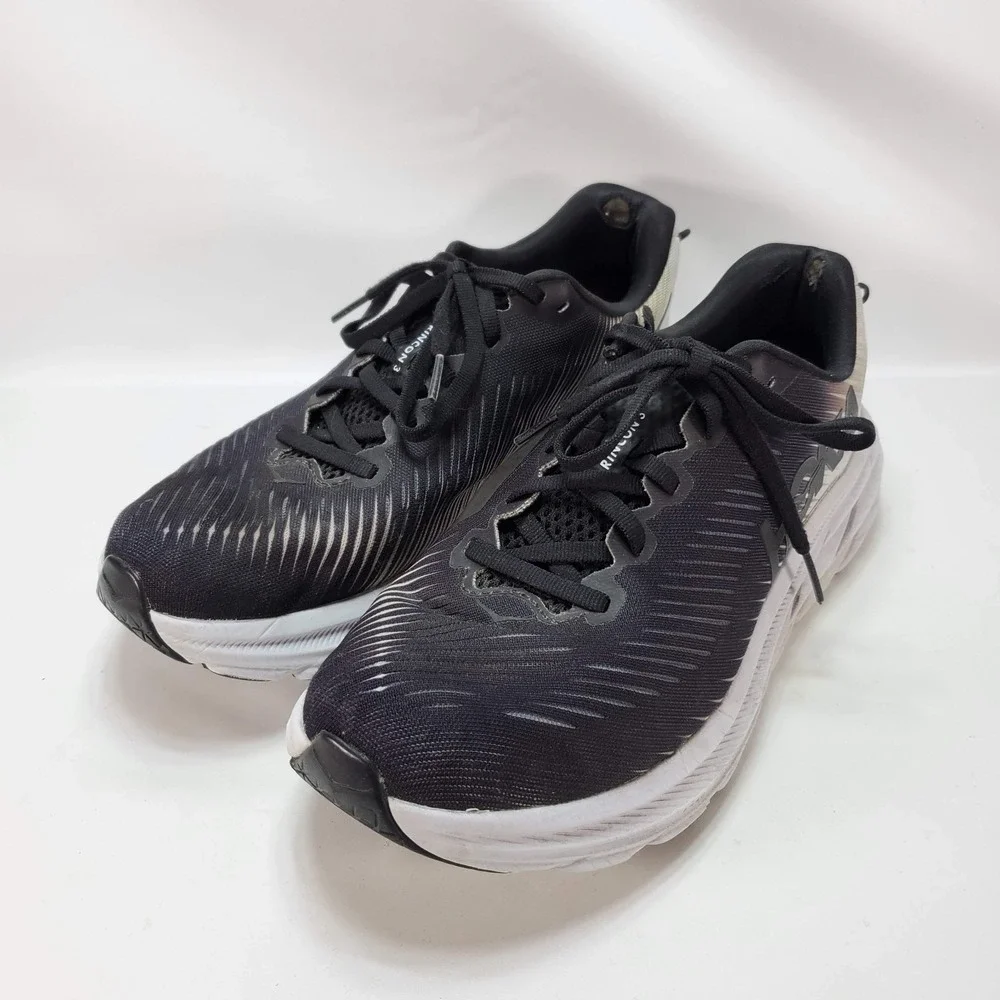 HOKA‎ Rincon 3 Women's Size 8.5B Black White Running Shoes W Rincon 3